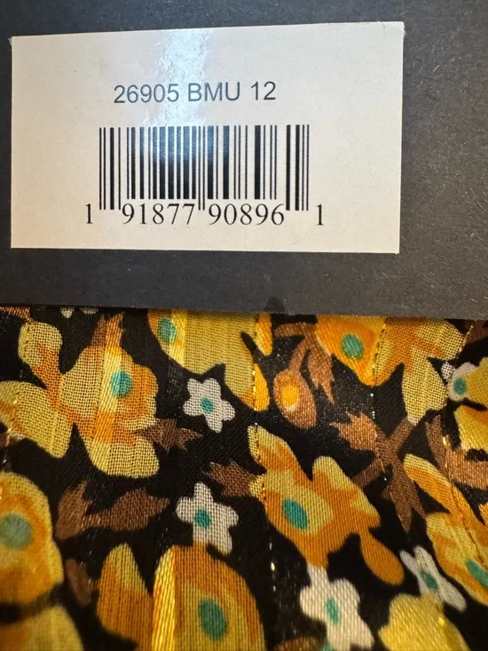 NWT Mac Duggal Sz 12 Floral Print Draped One Sleeve Ruffled Hem Dress 26905 - Picture 5 of 5